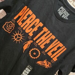 NWT Pierce The Veil PTV Black Orange Exclusive Tee Punk Emo World Tour Men Small